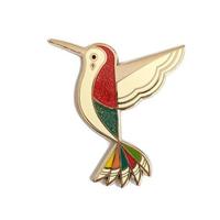Épingles personnalisées en émail dur à paillettes Colibris, mignonnes, en métal doré brillant, rouge et vert, pour la décoration de sacs