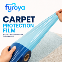 Film de protection souple en PE pour surface de moquette avec solution de recouvrement temporaire auto-adhésive de qualité industrielle, largeur 60 cm