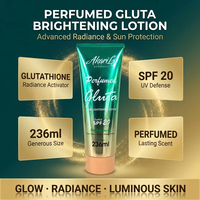 Lotion éclaircissante pour la peau à l'acide hyaluronique parfumée SPF20 Protection solaire Crème pour l'éclat du corps Longue durée Vitamine C E pour tous les types de peau