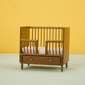 1:12 DIY casa de muñecas de madera Mini muebles modelo escena de habitación de niños con barandilla cama juguete ornamento regalos - Product Image 5