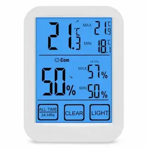 Nieuwe Touchscreen Hygro-Thermometer Groot Scherm Elektronische Temperatuurmeter Back-Light Temperatuur Meetinstrument