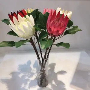 L06042批发人造protea cynaroides人造花王protea圣诞婚礼家庭派对装饰