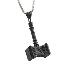 Pendentif marteau Thor en acier inoxydable, collier pour homme, style rétro punk, design géométrique, bijoux cadeau 280280 - Product Image 5