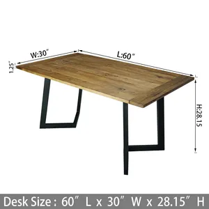 Wiederaufbewahrter Elm-Tisch rustikale Holzmöbel dekorativer Tisch alter Rohholz-Büroschreibtisch Großhandel