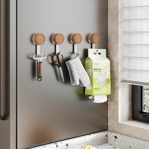 ตะขอแขวนผนังไม้ทรงกลมแบบติดผนังด้วยตัวเอง สำหรับแขวนเสื้อโค้ท ใช้ในบ้าน ห้องครัว ห้องน้ำ สำหรับจัดเก็บและจัดระเบียบ - Product Image 4