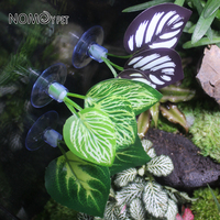 Nomoy Pet Nieuw Ontwerp Reptiel Accessoires Terrarium Decoratie Nep Plant Verschillende Kunstblad Met Zuignap