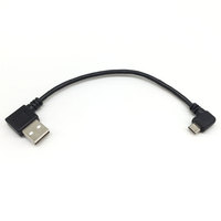 Câble USB Type A mâle à Micro mâle coudé gauche-droite pour connexion