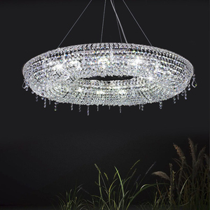 Lámpara colgante de cristal transparente regulable con forma creativa, luminaria fácil de instalar, sala de estar, vestíbulo, techo - Product Image 1