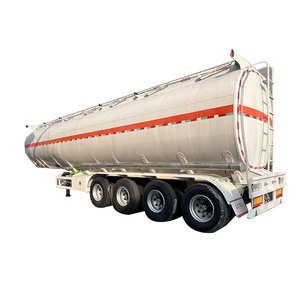 Semirremolque <span class=keywords><strong>Cisterna</strong></span> de Combustible de Servicio Pesado de 4 Ejes, 54000L, Acero al Carbono/Aluminio, para Transporte de Diésel, Gasolina y Petróleo - Product Image 1