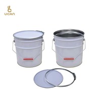 Seau en métal étamé de 18L/20L/25L (5 gallons) avec anneau de verrouillage, homologué ONU, pour peinture, produits chimiques, avec couvercle