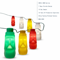 Produits d'éclairage personnalisés, guirlandes lumineuses originales en forme de tête de Moaï, statue du dieu Tiki, lumières de fête, décor lumineux de l'île de Pâques, prise américaine