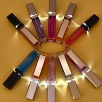 Encendedor LED con aceite labial de espejo y más voluminoso, personaliza tu logotipo, aceite labial natural vegano, maquillaje brillante