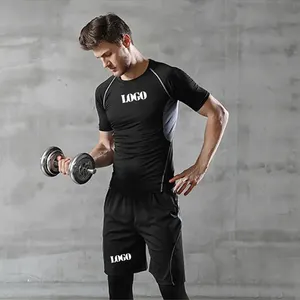 Amostra grátis Sports Wear 3 Peça Compressão Mens Gym Fitness Sets Workout Vestuário Fitness Safety Fitness Organic Yoga Vestuário