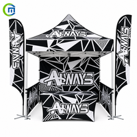 Tente promotionnelle d'extérieur pour salon professionnel 3x6m, structure en aluminium, auvent pliant imperméable, comptoir portable, drapeaux publicitaires pour les ventes