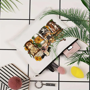 Trousse de <span class=keywords><strong>Maquillage</strong></span> et de Toilette de Voyage Personnalisée à Motif Vaches Western, Cowgirls, Cowboys, Tournesols, Cactus et Ranches - Product Image 4