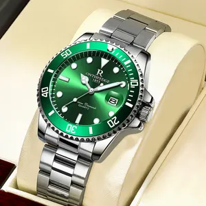 R ONTHEEDGE Neues Design Herrenuhren wasserdicht leuchtend modisch grün Wasser gespenst armbanduhr mit Kalender für Herren