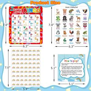 Jeu de <span class=keywords><strong>Bingo</strong></span> Alphabet Enfants Jeu de <span class=keywords><strong>Bingo</strong></span> à Mot de Vue Numéro <span class=keywords><strong>Lettre</strong></span> Animal Jeu de Société pour la Maternelle Comptage Préscolaire - Product Image 4