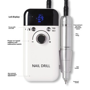 Taladro inalámbrico profesional para <span class=keywords><strong>uñas</strong></span>, lijadora eléctrica para manicura, <span class=keywords><strong>torno</strong></span> <span class=keywords><strong>de</strong></span> esmalte <span class=keywords><strong>de</strong></span> Gel, fresas, <span class=keywords><strong>pulidor</strong></span> <span class=keywords><strong>de</strong></span> plástico con enchufe <span class=keywords><strong>de</strong></span> EE. UU. - Product Image 6