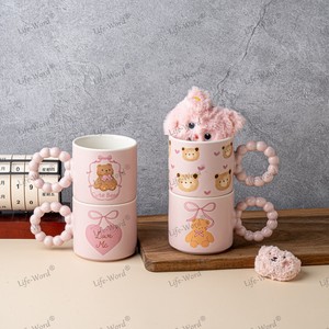 Vente chaude mignon Graffiti tasses en céramique mignon ours tasses à eau en céramique comme cadeaux pour petite amie - Product Image 6