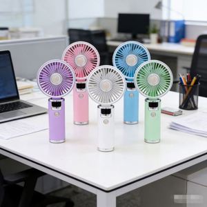 Nuevo Ventilador Portátil de Mano con Diseño de Dibujos Animados, Electrochapado, de Alta Velocidad, con Pantalla Digital, 10 Velocidades, 1800mAh - Product Image 5