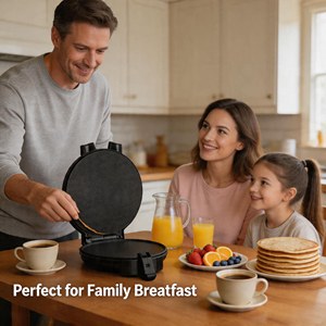 Machine à crêpes, dosas et rotis multifonctionnelle électrique YC-60, antiadhésive, avec contrôle automatique de la température, pour la maison et les cafés - Product Image 2