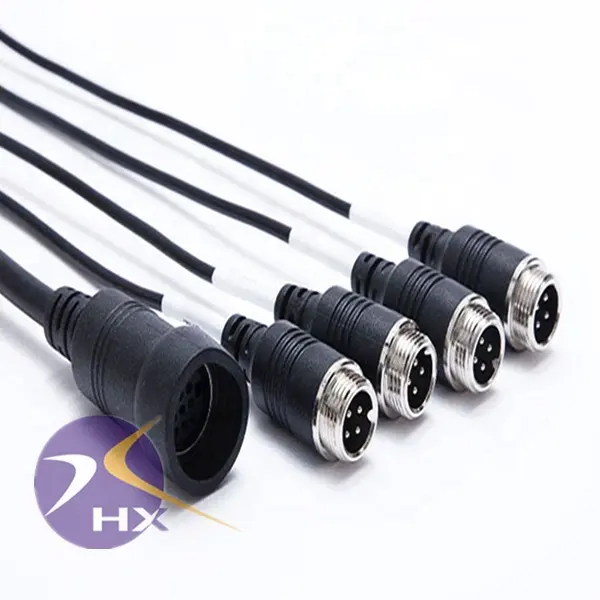 Kabel kustom M12 M8 Sensor konektor kawat listrik 4 Pin kabel Sensor 10M 20M M12 4pin ke Bnc