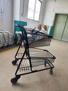 MOQ 50 יחידות טכניבלט 5640 עגלת קניות דו-קומתית, גלגלי PU 5 אינץ' צבועים באבקה בסגנון אמריקאי עגלת סופרמרקט דו-קומתית - Product Image 4