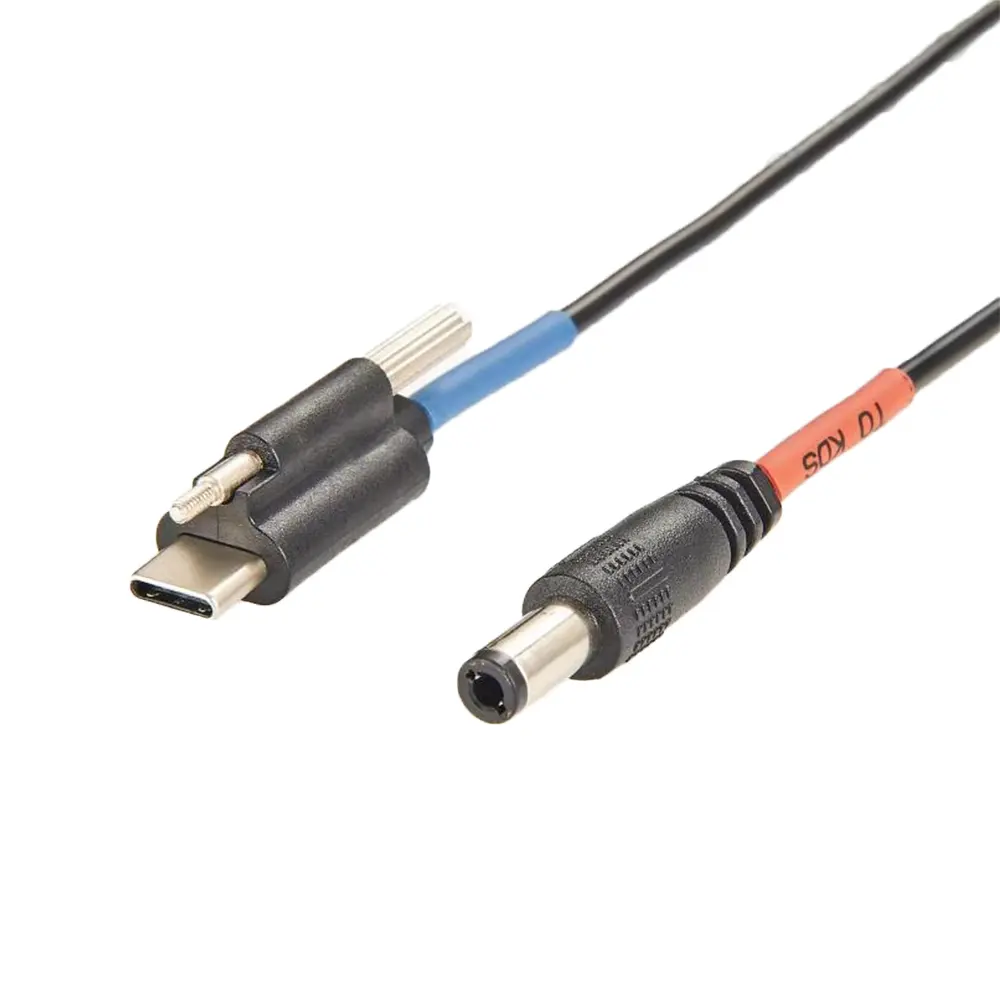 Cabo usb tipo c, fio de bloqueio com parafuso único para dc 20v 5.5 2.5mm e 2.1mm, cabo de carga de gatilho pd, emulador pd, laptop