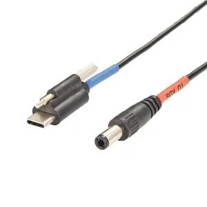 Kabel Kunci Sekrup Tunggal USB Tipe-c, Kabel Pengisian Daya PD Colokan Daya 20V 5.5 2.5Mm & 2.1Mm untuk Laptop