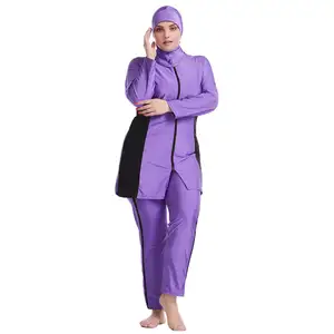 Grosir Pakaian Renang Wanita, Busana Wanita Islami Longgar Cocok 3-pc dengan Hijab Muslim Berselancar Berenang Pakaian Renang