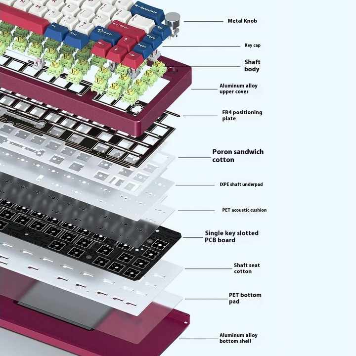 DARK ALIEN R65 Mechanical Keyboard - 66keys Bluetooth Wireless