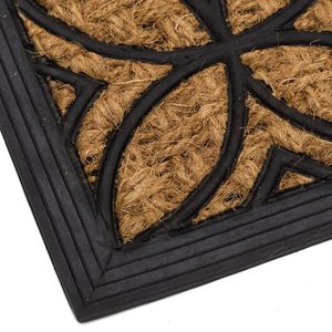 Paillasson en fibre de coco naturelle et caoutchouc 60x40 cm, antidérapant, avec bordure - Product Image 3