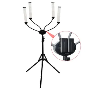 barber supplier four arms led professional lighting ring light with tripod stand rechargeable floor lamp for nail beauty salon