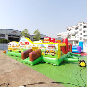 Toddler playzone commercial kids bounce <b>house</b> with slide combo bouncer <b>inflatable</b> construction playground - Product Image 3