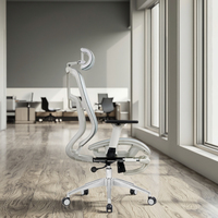 Chaise ergonomique de maille de bureau de pivot de dossier réglable de cadre en métal moderne exécutif avec l'appui-tête de roue et les sièges de repose-pieds