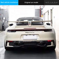 Kit carrosserie pour Porsche 911 992 en fibre de carbone modifiée : Lame avant, Lame aérodynamique avant, Jupes latérales, Lame arrière, Aileron arrière
