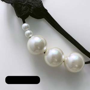 Lace Hollow Out Pearl Massage <strong>Open</strong> <strong>Crotch</strong> Less Panties Women Sexy Lingerie <strong>G</strong>-<strong>String</strong> Thongs - Product Image 1