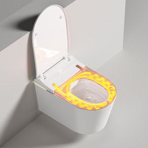 WC intelligent mural monobloc moderne avec abattant automatique, siège intelligent et protection en mousse intégrée - Product Image 2