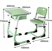 Ensemble de bureau et chaise d'école personnalisés, table d'étude réglable pour étudiants avec boîte à livres, fournisseur de mobilier ergonomique pour salles de classe pour enfants