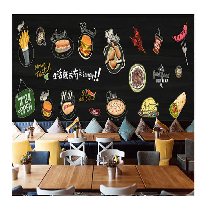 Komnni Bread Burger Western Fast Food Restaurant Industrial Decor Black