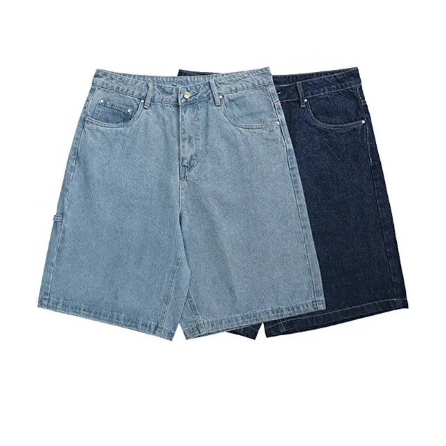 2024 כפתור ג'ינס כותנה מותאם אישית לוגו גברים מכנסיים קצרים ברמודה