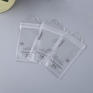 Túi zip <span class=keywords><strong>PVC</strong></span> trong suốt tùy chỉnh có móc treo nhựa tái chế, bề mặt in lưới - Product Image 1