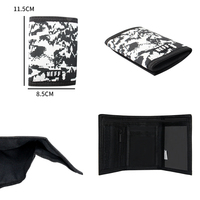 Dompet Lipat Tiga Polyester dengan LOGO Custom, Kantong Uang dengan Resleting, Penutup Velcro, Aman, Portabel, dan Tempat Kartu
