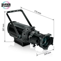 Projecteur LED COB 250W 230W CRI95 19-50 °   DMX RDM pour studio de théâtre