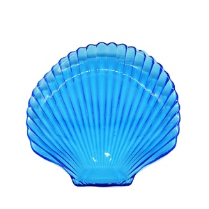 Série océan plat en <span class=keywords><strong>verre</strong></span> fait à la main assiettes en <span class=keywords><strong>verre</strong></span> de couleur bleue plat en <span class=keywords><strong>verre</strong></span> décoratif pour la fête - Product Image 1