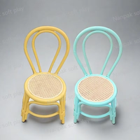 Chaises d'enfants en rotin en osier de restauration de jardin de lavande rose bleu pour l'intérieur extérieur