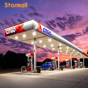 Panneaux LED personnalisés pour stations-service - Affichage des prix du carburant & Structure de toit de station-service en acier robuste avec auvent - Product Image 4