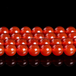Perles d'agate <span class=keywords><strong>rouge</strong></span> naturelle en vrac, rondes/circulaires, pour la fabrication de bijoux DIY, bracelets semi-finis, vente en gros, directement de l'usine - Product Image 2