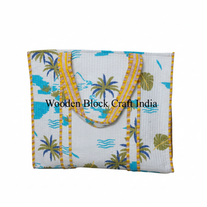 Meilleurs sacs fourre-tout en coton vintage pour femmes, imprimés à la main, matelassés, fermeture éclair, mode été/hiver pour filles - Product Image 1