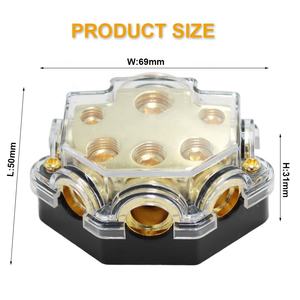 高品質ケーブル電気自動車用1*2GA入力-1*4GA*2+2*8GA*2出力カーオーディオビデオ接地電源分配ブロック端子 - Product Image 2